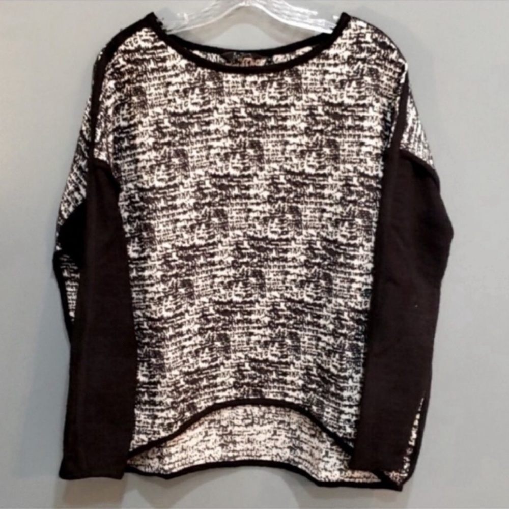 ZOA New York black and white tweed oversized  box sweater